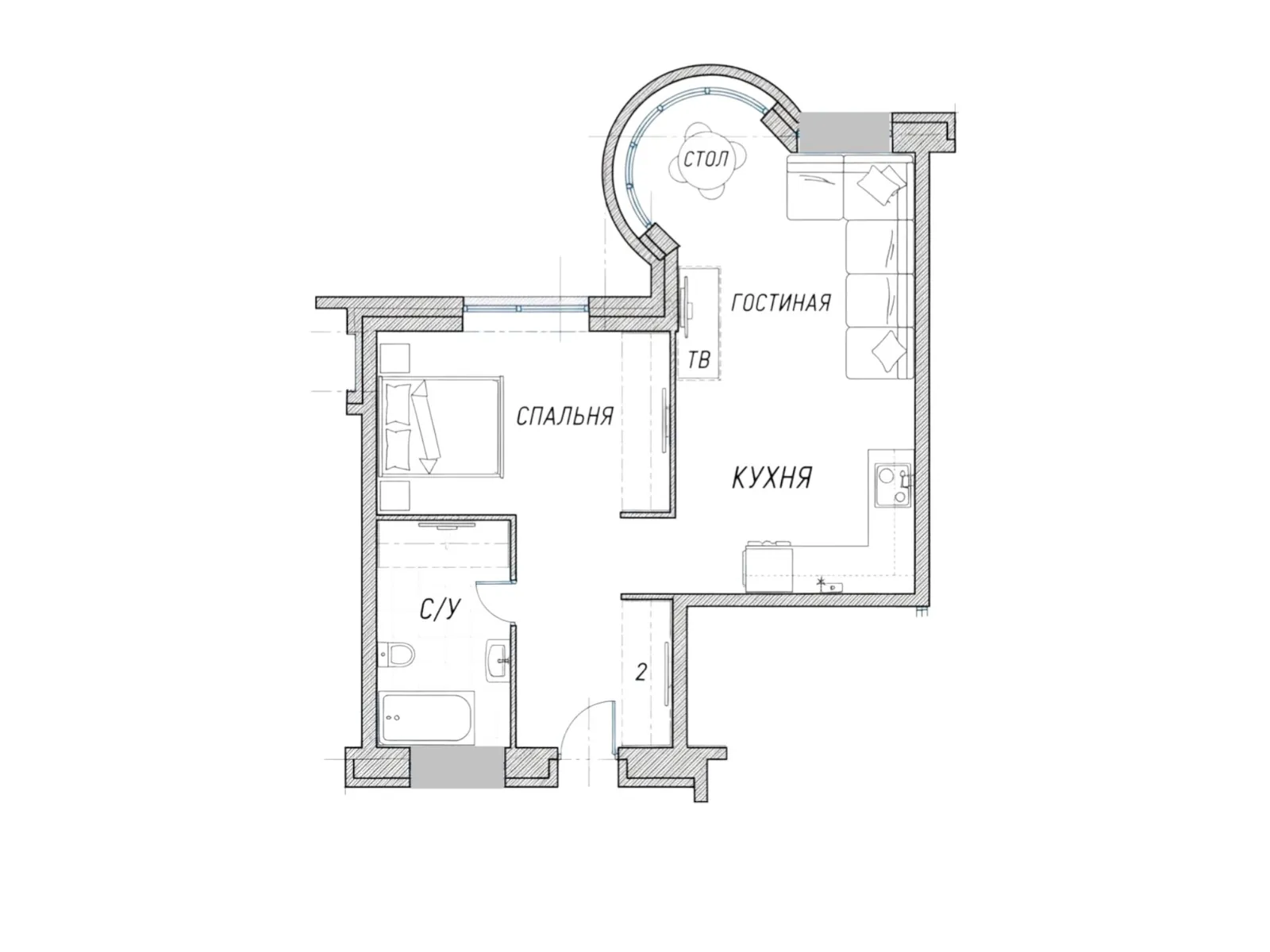 2-комнатная квартира 63,4 м², корпус 4 ЖК «Миракс Парк» — фото 1