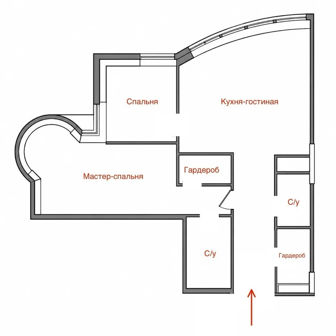 Планировка: 3-комнатная квартира 122,7 м², корпус 1