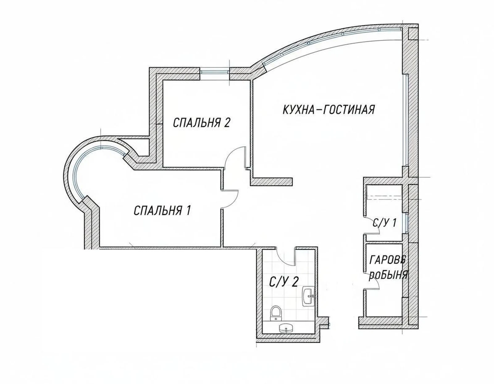 Планировка: 3-комнатная квартира 130 м², корпус 3