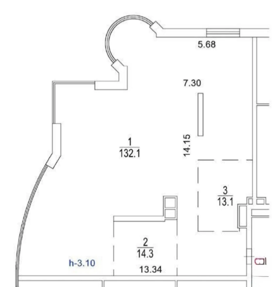 Планировка: 4-комнатная квартира 157,8 м², корпус 3